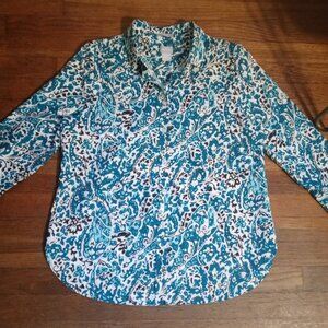 CHICO'S no-iron chic stretch 3/4 sleeve shirt (1/US8)